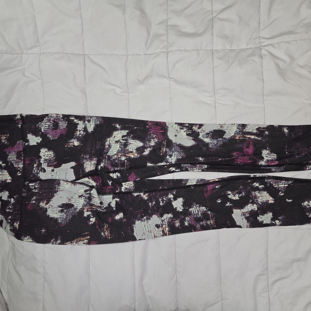 lululemon athletica Black, Purple & White Abstract Print Leggings - Picture 2 of 4